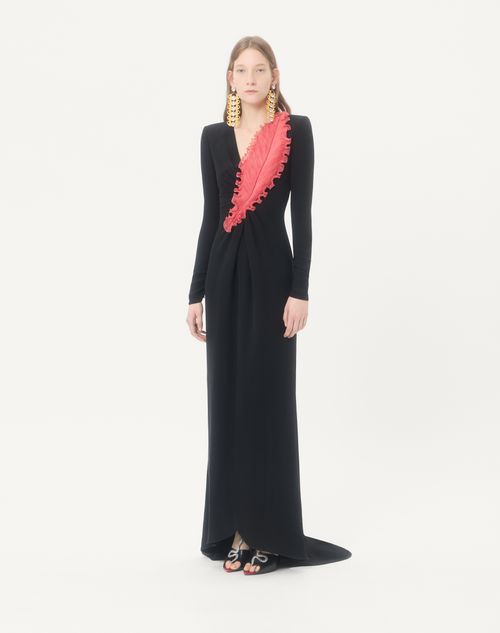 Valentino - Embroidered Cady Couture Gown - Black/fuchsia - Woman - Gowns