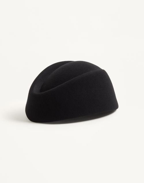 Valentino Garavani - Vlogo Signature Merino Wool Hat - Black - Man - Hats And Gloves
