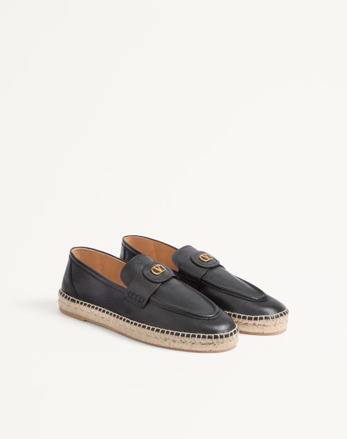 Valentino Garavani - Palm Avenue Calfskin Loafer - Black - Man - Loafers And Driver