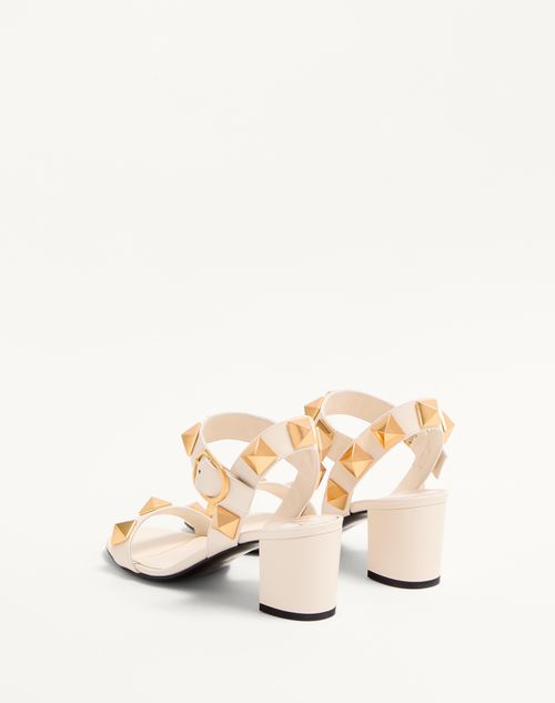 Valentino Garavani - Roman Stud Calfskin Sandal 60 Mm - Light Ivory - Woman - Sandals