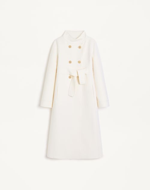 Valentino Compact Drap Coat Woman Ivory 38