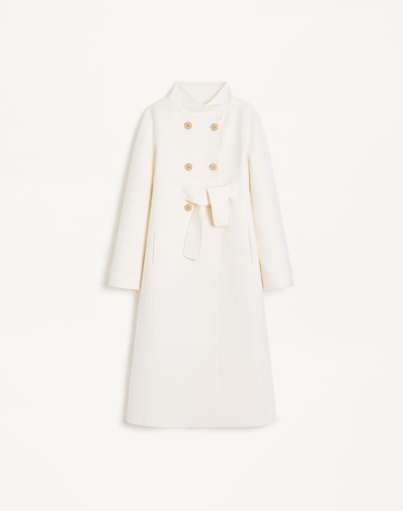 Valentino Women's Ivory Compact Drap Coat Woman 50