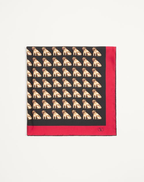 Valentino Petit Charles Scarf In Black/beige/red