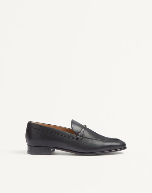 Valentino Garavani - Pat Kidskin Loafer - Black - Man - Loafers And Driver