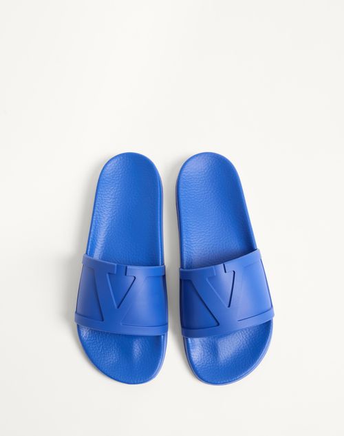 Valentino Garavani - Coolside Rubber Slide Sandal - Acid Bluette - Man - Sandals