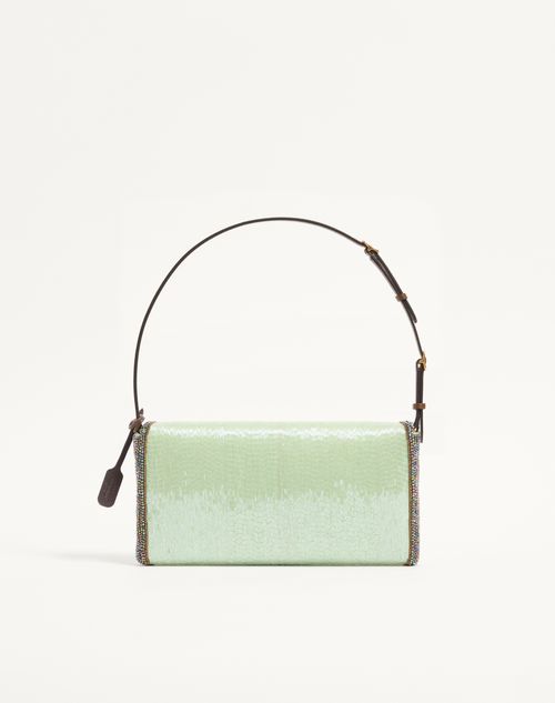 Valentino Garavani - Borsa Piccola A Spalla Valentino Garavani Devain Ricamata - Menta/viola - Donna - Borse A Spalla