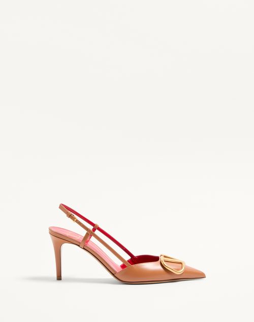 Valentino Vlogo Signature Calfskin Slingback Pump 80mm In Almond