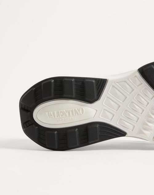 Valentino Garavani - True Act Low Top Sneaker In Mesh And Rubberized Fabric - White/ Black - Man - Sneakers