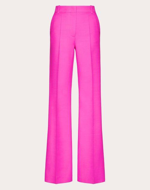 Shop Valentino Crepe Couture Trousers Woman Pink Pp 44