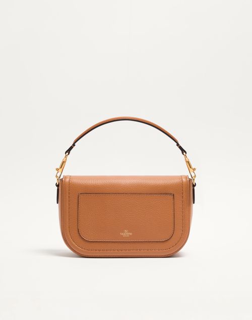 Valentino Garavani - Valentino Garavani Alltime Grainy Calfskin Shoulder Bag - Almond - Woman - Shoulder Bags