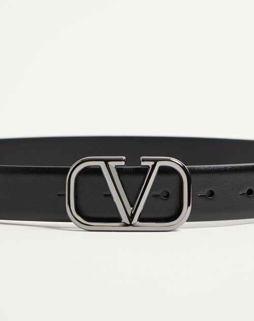 Valentino Garavani - Ceinture Vlogo Signature En Veau. Hauteur : 30 Mm - Noir - Homme - Accessoires