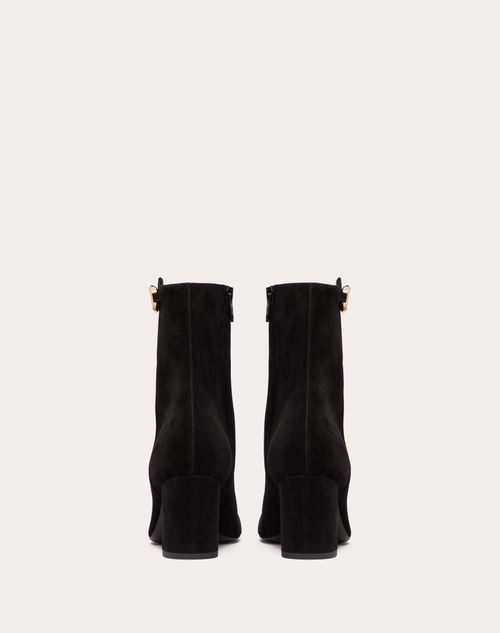 Valentino Garavani - Vlogo The Bold Edition Suede Ankle Boot 70mm - Black - Woman - Boots