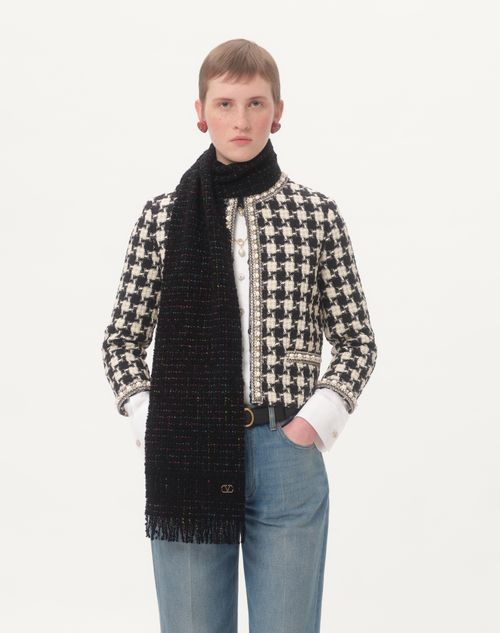 Valentino Garavani - Vlogo Signature Wool And Cashmere Scarf - Black/gold - Woman - Soft Accessories