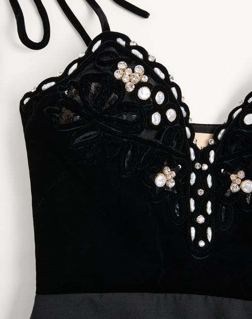 Valentino - Embroidered Crepe Couture Short Dress - Black - Woman - Dresses