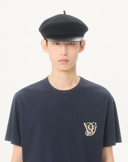 Valentino - Cotton T-shirt With Vg Patch - Navy - Man - Tshirts And Sweatshirts