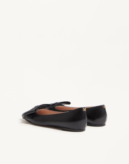 Valentino Garavani - Bowow Kidskin Ballerina - Black - Woman - Ballerinas