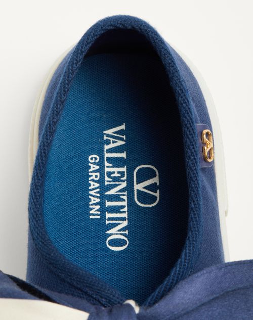 Valentino Garavani - Bay By Bay Ballerina Sneakers In Canvas - Indigo/ivory - Woman - Sneakers