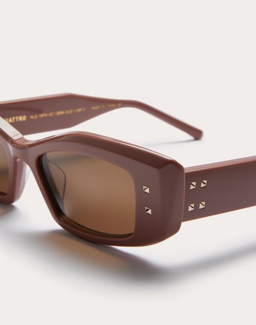 Valentino - V -rectangular Acetate  - Brown/dark Brown - Woman - Eyewear