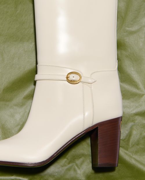 Valentino Garavani - Pattie Calfskin Boot 75mm - Ivory - Woman - Boots