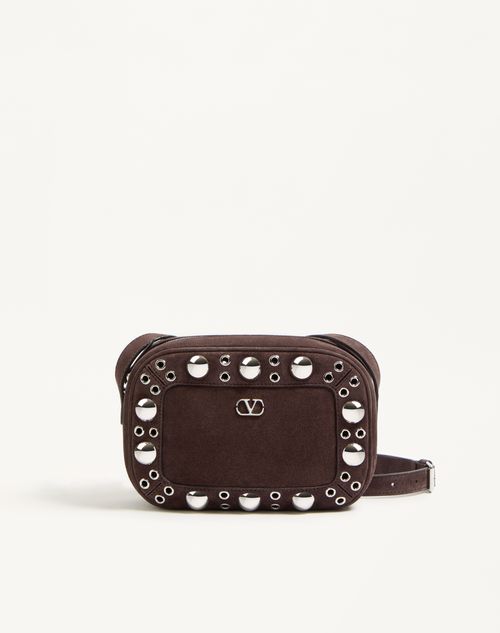 Valentino Garavani - Sac Porté Épaule Valentino Garavani Nellcôte En Daim - Marron - Femme - Sacs Porté Épaule