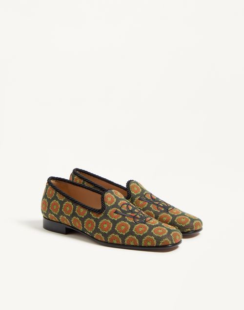 Valentino Garavani - Les Alcôvettes Loafer In Jacquard Fabric - Multicolor - Man - Loafers And Driver