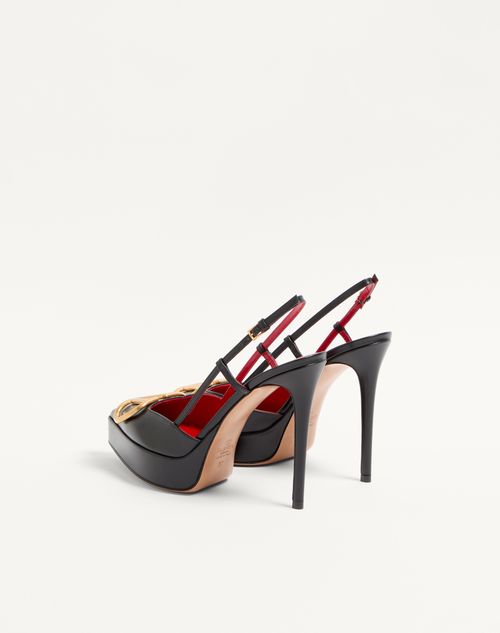 Valentino Garavani - Vlogo Signature Calfskin Slingback Platform Pump 120mm - Black - Woman - Pumps