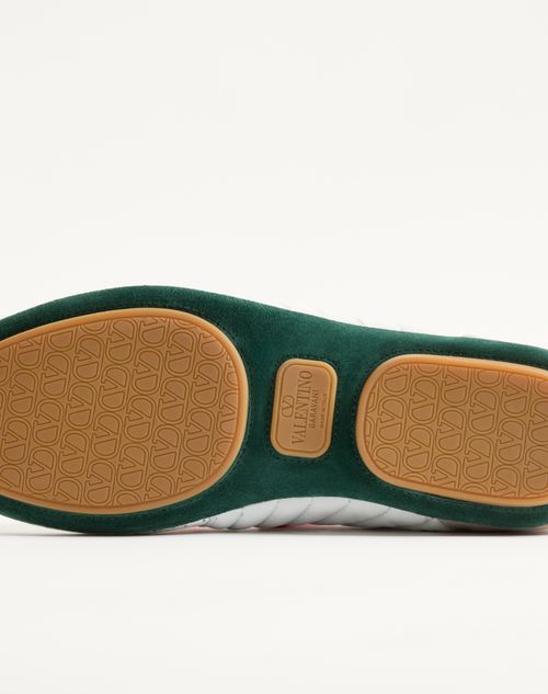 Valentino Garavani - Strikie Sneaker In Perforated Nappa And Suede - White - Man - Sneakers