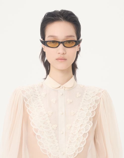 Valentino - Embroidered Organza Shirt - Vanilla - Woman - Shirts & Tops