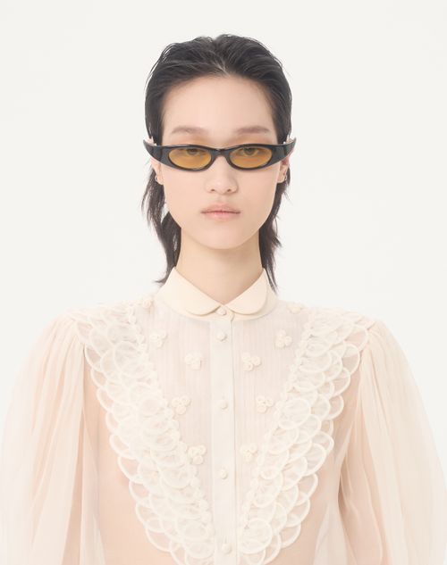 Valentino - Embroidered Organza Shirt - Vanilla - Woman - Shirts And Tops