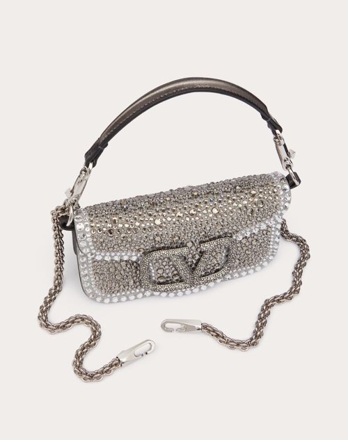 Valentino Garavani - Borsa Piccola A Spalla Valentino Garavani Locò Con Strass - Crystal - Donna - Borse A Spalla