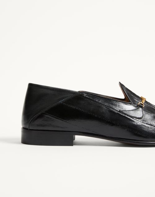 Valentino Garavani - Jiggie Loafer In Anguilla And Nappa Leather - Black - Man - Loafers And Driver