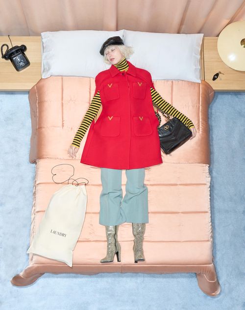 Valentino - Drill Double Cape - Red - Woman - Coats And Outerwear