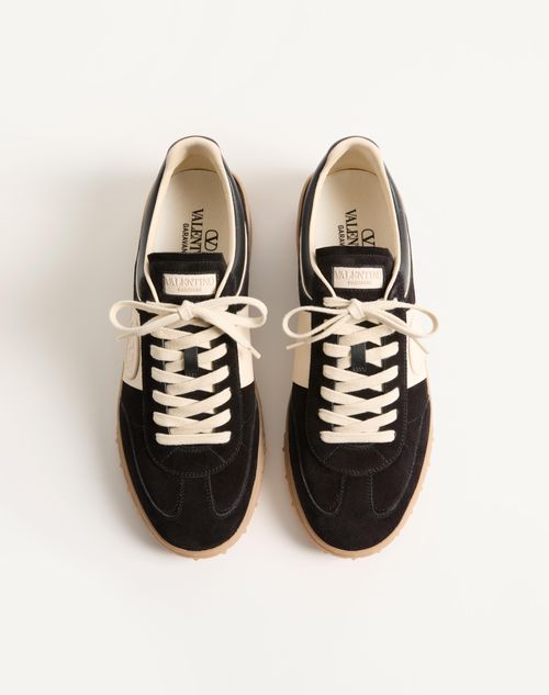 Valentino Garavani - Upvillage Low Top Trainer In Split Leather And Calfskin Nappa Leather - Black/glace - Man - Sneakers