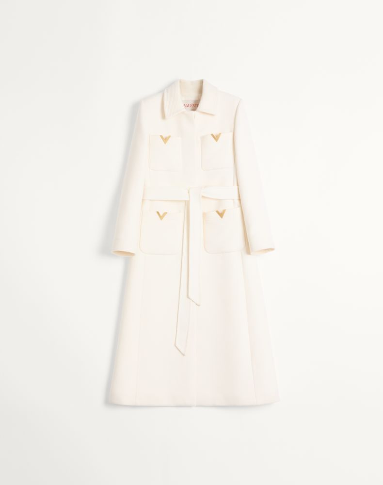 Valentino Women's Ivory Drill Double Coat Woman 44