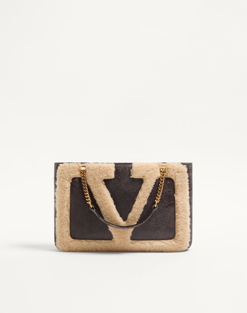 Valentino Garavani - Valentino Garavani Viva Superstar Small Sheepskin Shopping Bag - Brown/beige - Woman - Totes