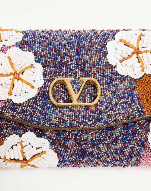 Valentino Garavani - Valentino Garavani Devain Small Embroidered Shoulder Bag - Multicolor - Woman - Shoulder Bags