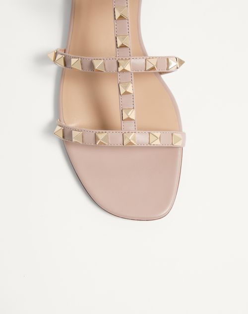 Valentino Garavani - Rockstud Flat Calfskin Sandal With Straps - Skin - Woman - Sandals