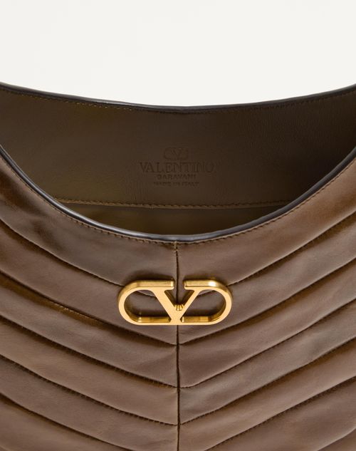 Valentino Garavani - Valentino Garavani Hoboho Small Hobo Bag In Chevron-patterned Nappa Leather - Tundra - Woman - Shoulder Bags