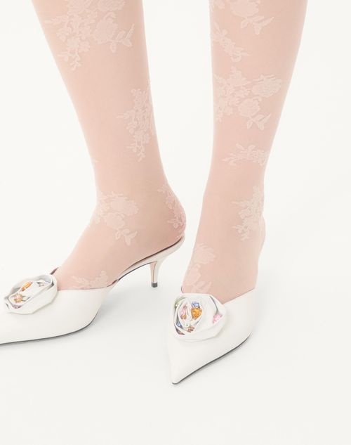 Valentino Garavani - Drip Rose Kidskin Mule With Crystals 55mm - White - Woman - Pumps And Slingbacks