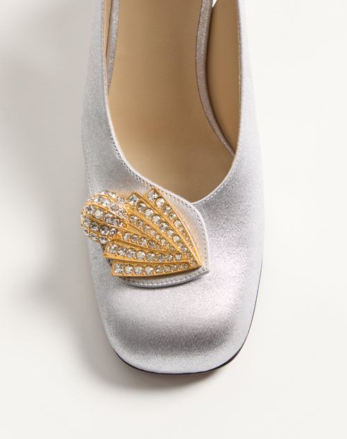 Valentino Garavani - Adamantine Slingback Pumps In Glitter Fabric 60mm - Silver - Woman - Pumps