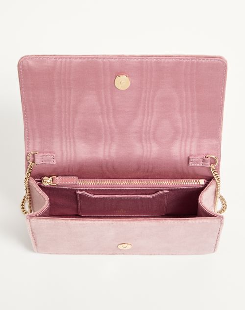 Valentino Garavani - Vlogo Signature Mini Velvet Shoulder Bag - Pink - Woman - Clutches