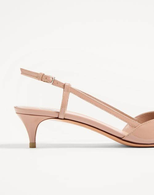 Valentino Garavani - Vlogo Signature Patent Leather Slingback Pump 40mm - Rose Cannelle - Woman - Pumps
