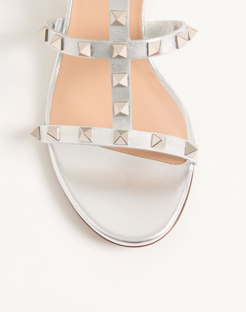 Valentino Garavani - 락스터드 라미네이트 카프스킨 샌들 60mm - 실버 - 여성 - 샌들