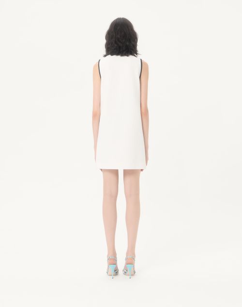 Valentino - Midi Dress In Canestrello Cotton Tweed - Latte/black - Woman - Dresses