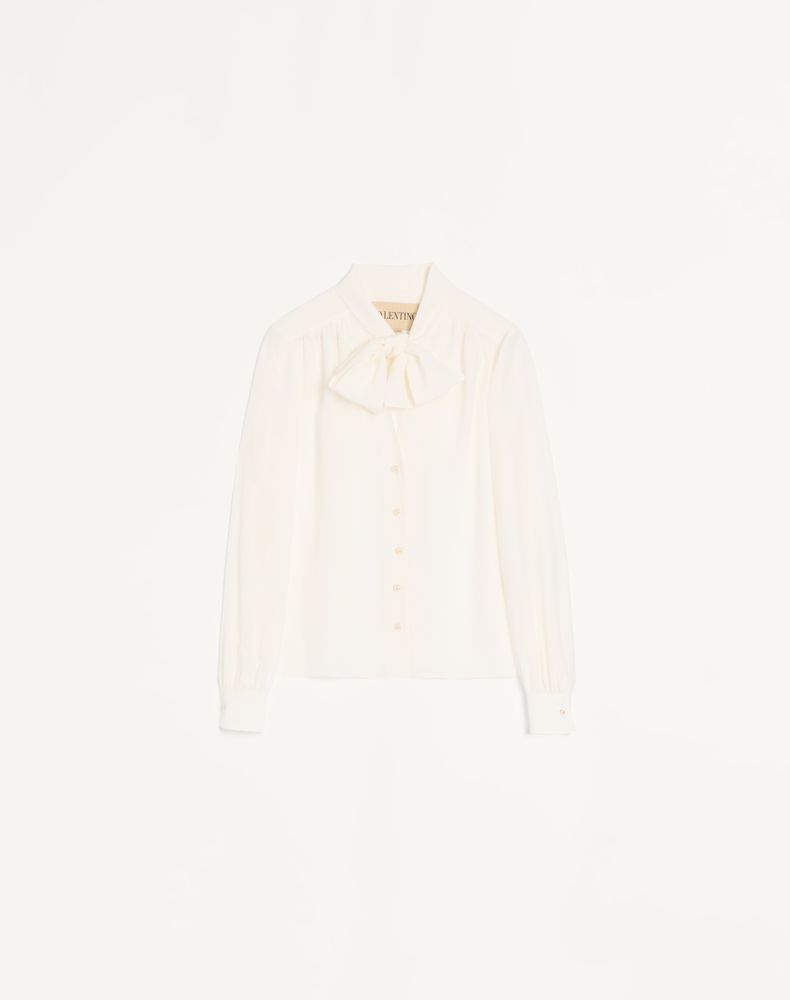 Valentino Women's Ivory Crepe De Chine Shirt Woman 50