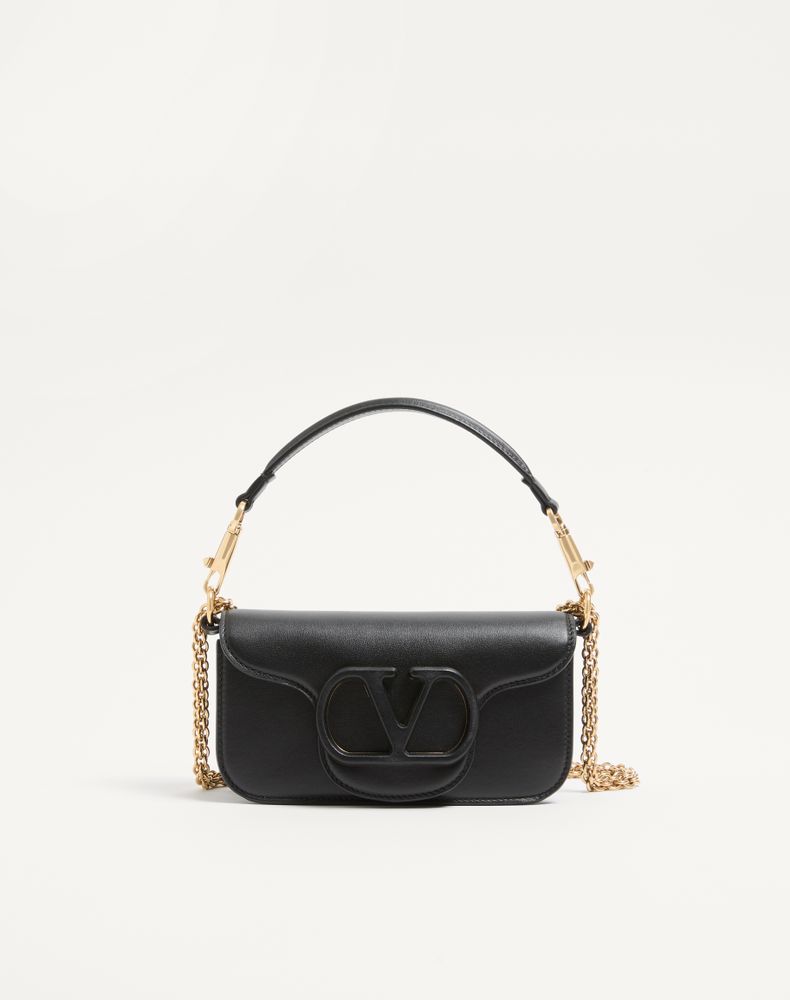 Valentino Garavani Women's Black Locò Small Shoulder Bag In Calfskin Woman Uni