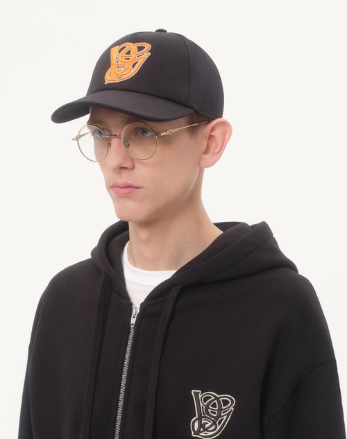Valentino Garavani - Valentino Garavani Cotton Baseball Cap With Embroidery - Black - Man - Hats And Gloves