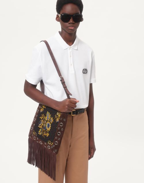 Valentino - Cotton Piqué Polo Shirt With Vlogo Signature Patch - White - Man - T-shirts And Sweatshirts