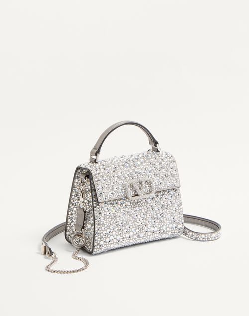 Valentino Garavani - Mini Vsling Handbag With Sparkling Embroidery - Crystal - Woman - Top Handle Bags