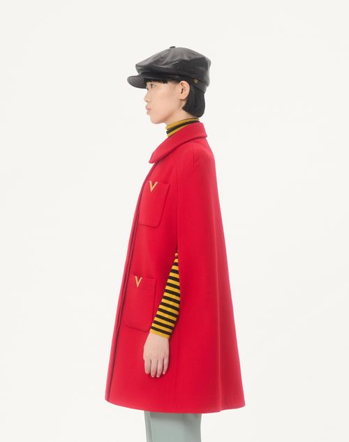 Valentino - Drill Double Cape - Red - Woman - Coats And Outerwear